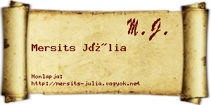 Mersits Júlia névjegykártya